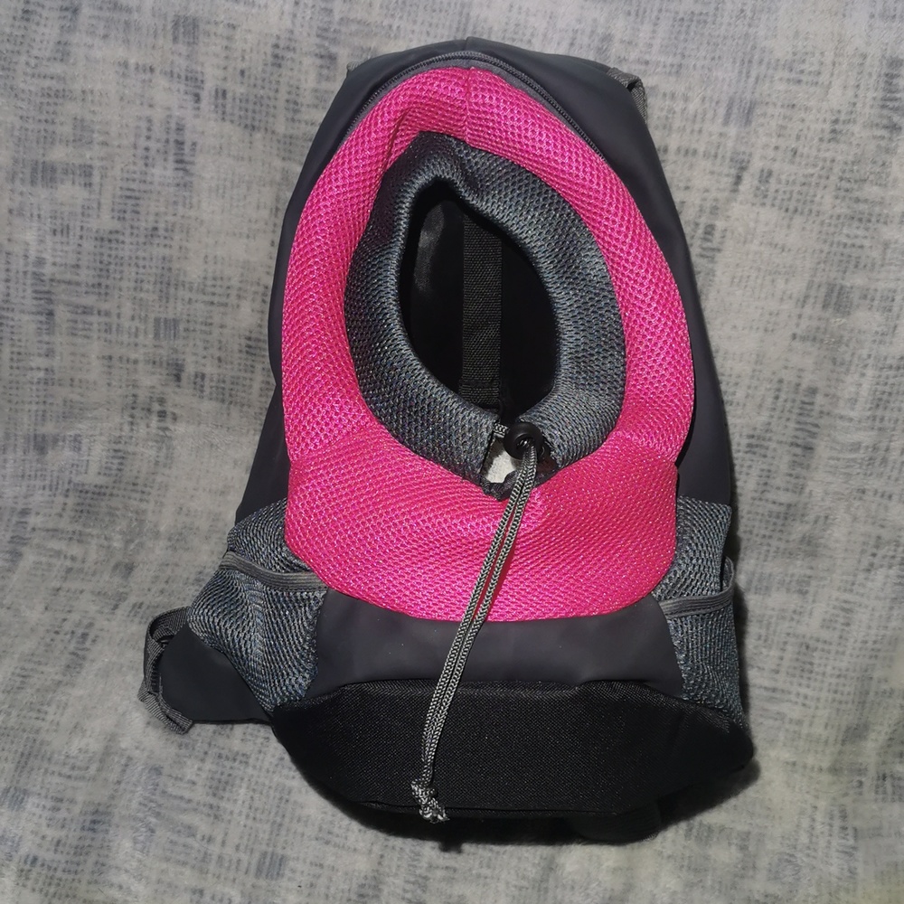 Small Dog pet Backpack knapsack carry bag pink grey gray black BK New NWT